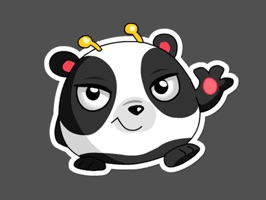 Panda sticker back features a cute funny panda with great stickers to help you express yourself more to your friends and beloved ones