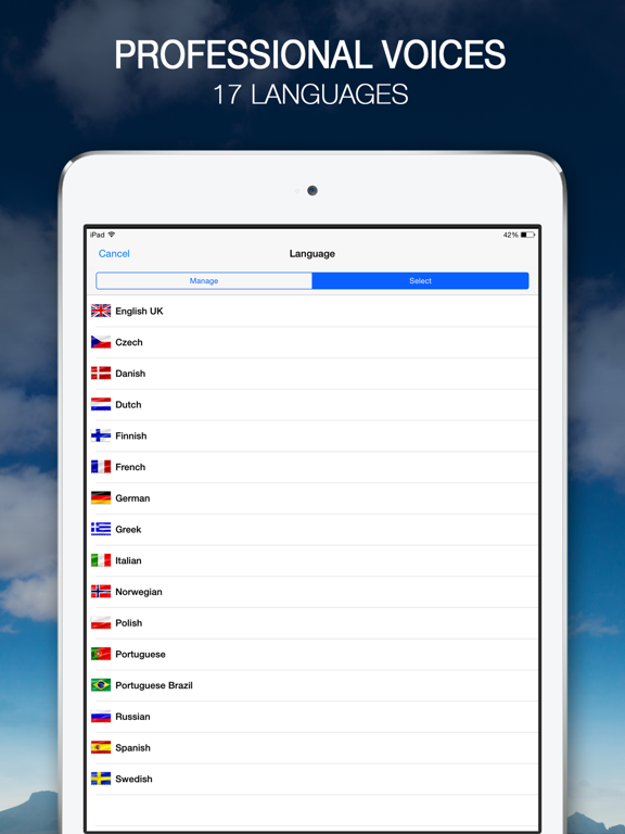 Voyzer Voice Reader iPad screenshot
