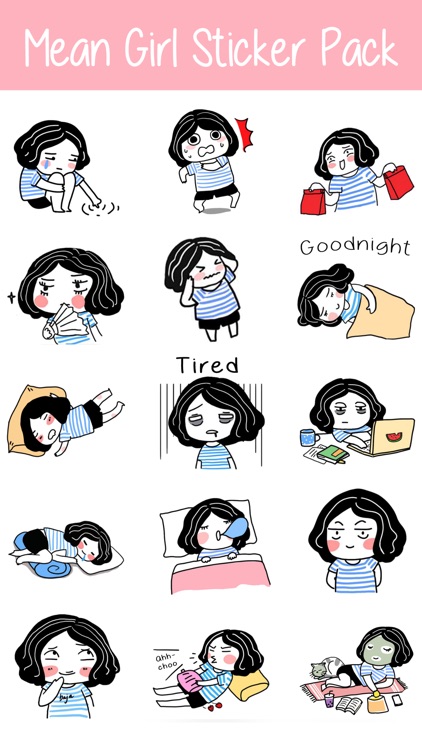 Mean Girl Sticker Pack for iMessage - Young Lady