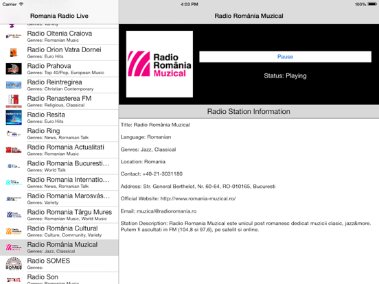 Screenshot #6 pour Romania Radio Live Player (Romanian / român)