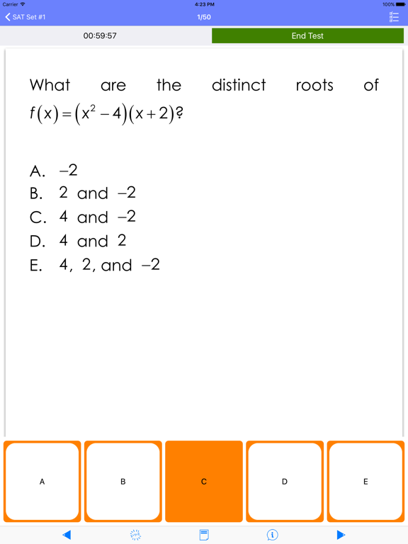 NTK SAT Math II iPad screenshot