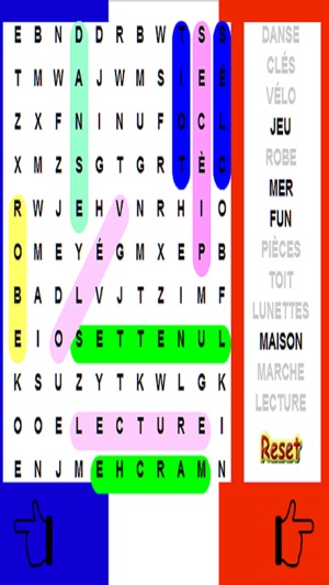 French Word Search - Language - 10 Level