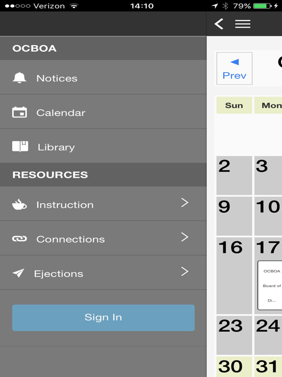 OCBOA iPad screenshot