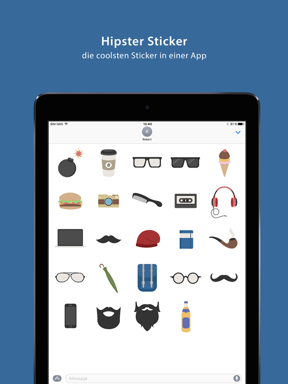 Screenshot #4 pour Hipster Sticker Pack - iMessage