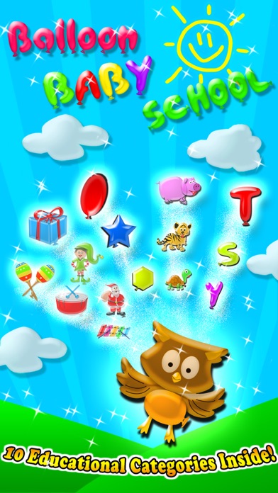 Balloon Baby School - Interactive flash cards and balloons popping game with 220+ first words HD Screenshot 1