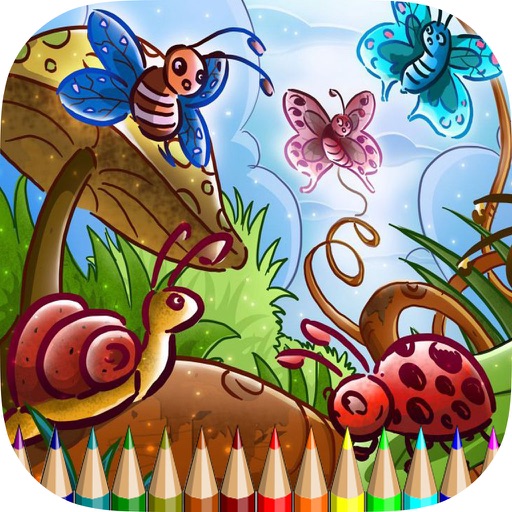 Coloring Book Insect and Arachnid: Learn to paint and color a bee, spider and more icon