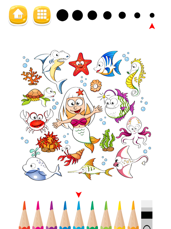 Sea Animals Coloring Pages for Preschool and Kindergarten HD Free iPad screenshot