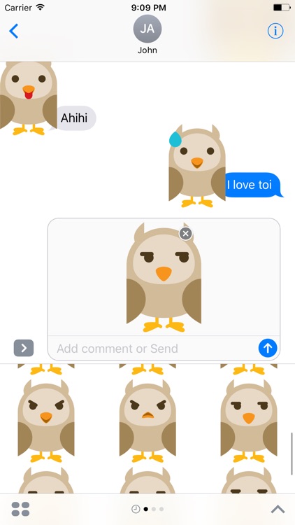 Simple owl emojis - Fx Sticker