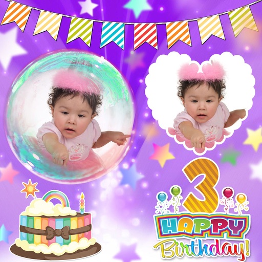 Birthday Photo Collage and Stickers