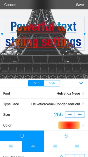Type Lite - text on image