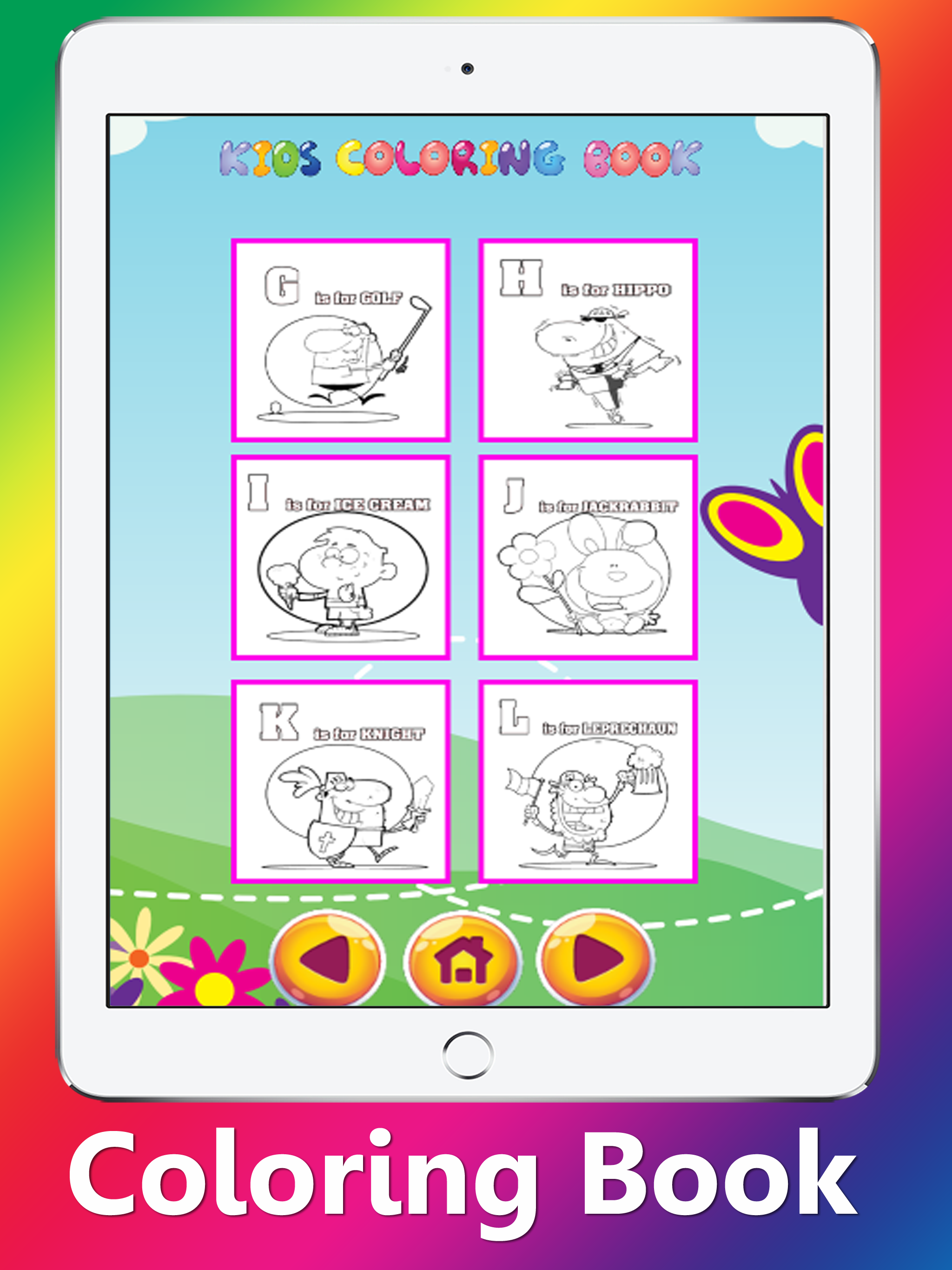 ABC Alphabet Flash Cards Colouring Pages