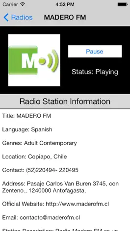 Game screenshot Chile Radio Live Player (Santiago / Spanish / español) apk