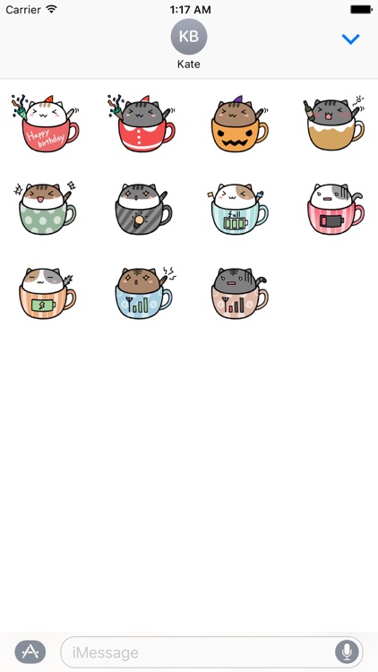 Cat In Cup Stickers