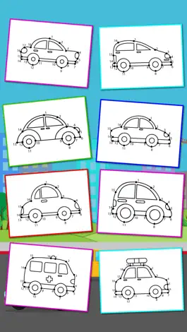 Game screenshot Cars Connect the Dots and Coloring Book free apk
