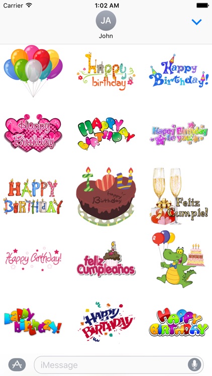 Happy Birthday & Celebration Stickers for iMessage by Martha Luz ...