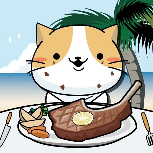 Cat’s gluttony competition in Hawaii BBQ icon