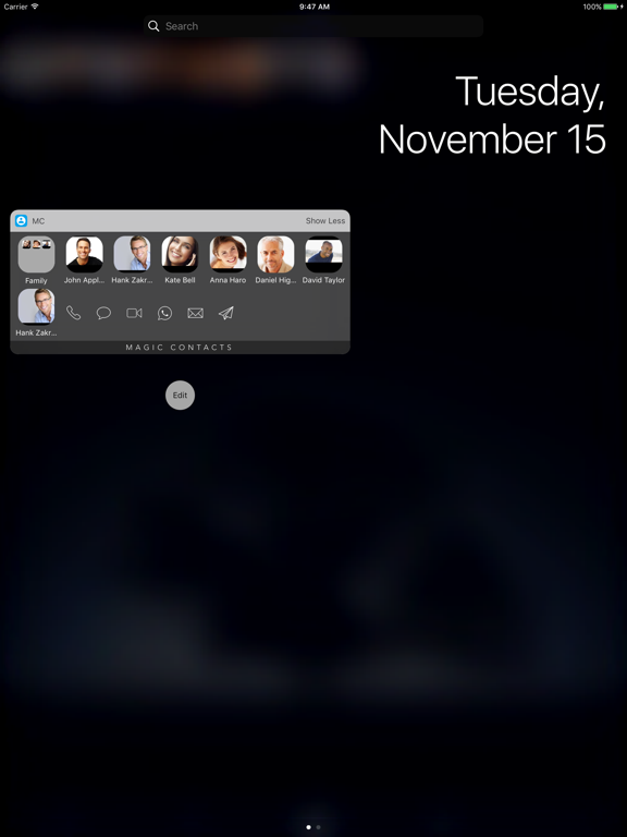 Screenshot #5 pour Magic Contacts with Notification Center Widgets