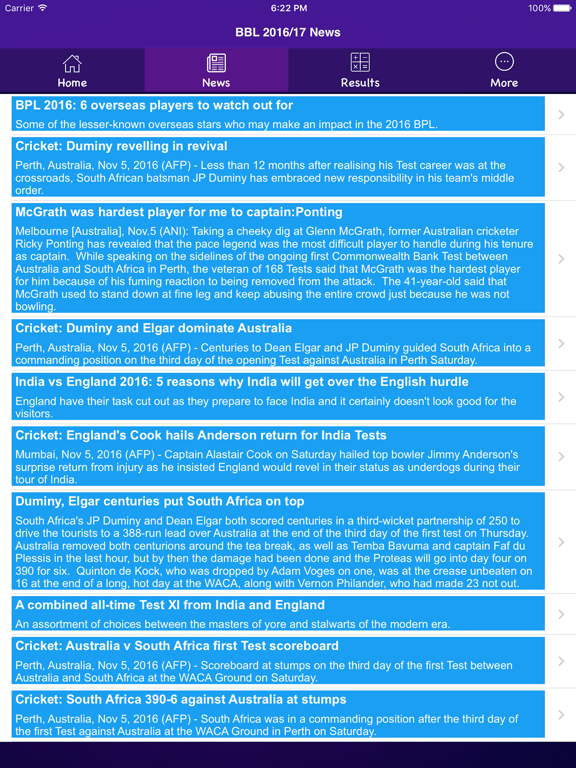 BBL T20 2016/2017 Fixtures,Schedule,Live Score iPad screenshot 5 - Sports app