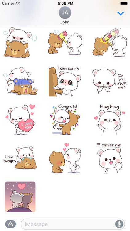 Bear Couple: Milk & Mocha - stickers for lovers screenshot-3