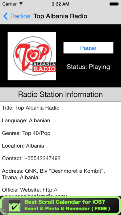 Screenshot #2 pour Albania Radio Live (Shqipëri)