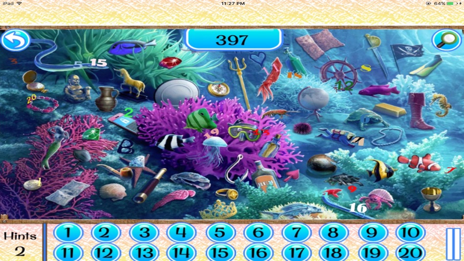 #1. Free Hidden Object Games:Seaside Hidden Numbers (iOS) Podle: rinku patel