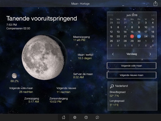 Maanwacht kalender iPad app afbeelding 2