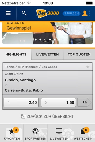 Bet3000 Sportwetten App screenshot 2