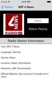 Switzerland Radio Live Player (Schweiz / Swiss) screenshot #2 for iPhone