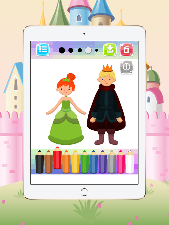 Princess Prince Coloring Book Games For Kids Free iPad screenshot