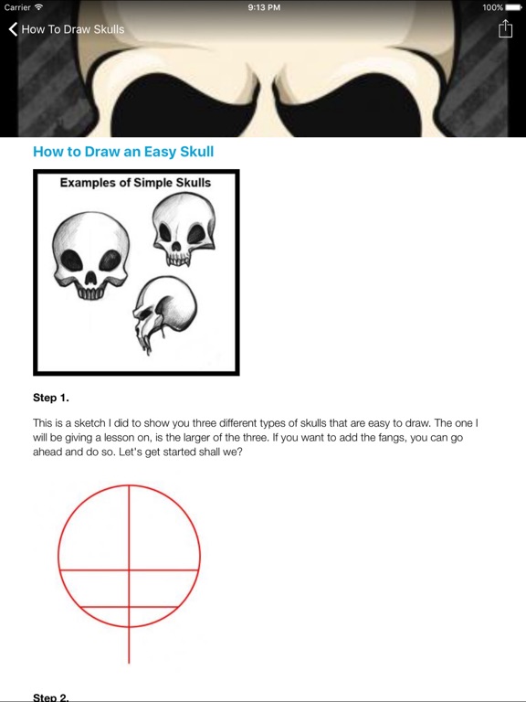 Screenshot #5 pour How To Draw Skulls - Step By Step Drawing