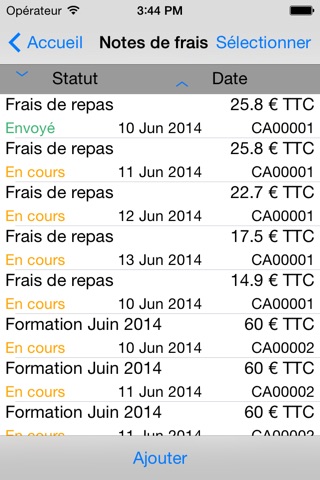 Notes de frais EBP screenshot 2