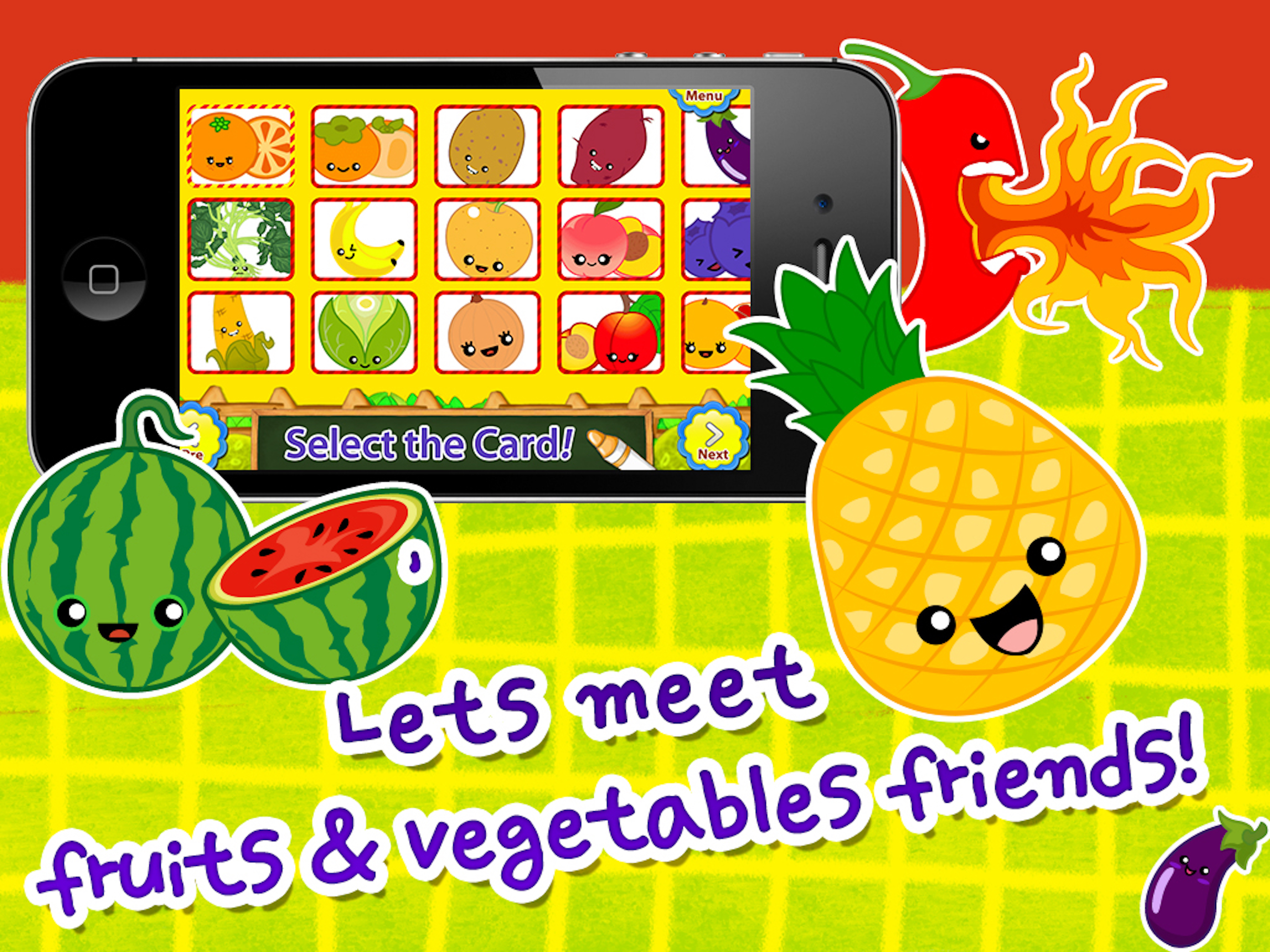 POPOYA Korean Fruits Vegetables Flashcards
