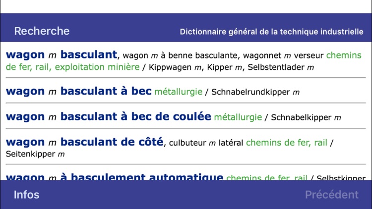 Dictionary of Engineering German <-> French