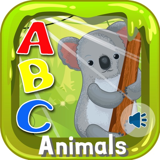 ABC Animals Flashcards Preschool English Learning Icon