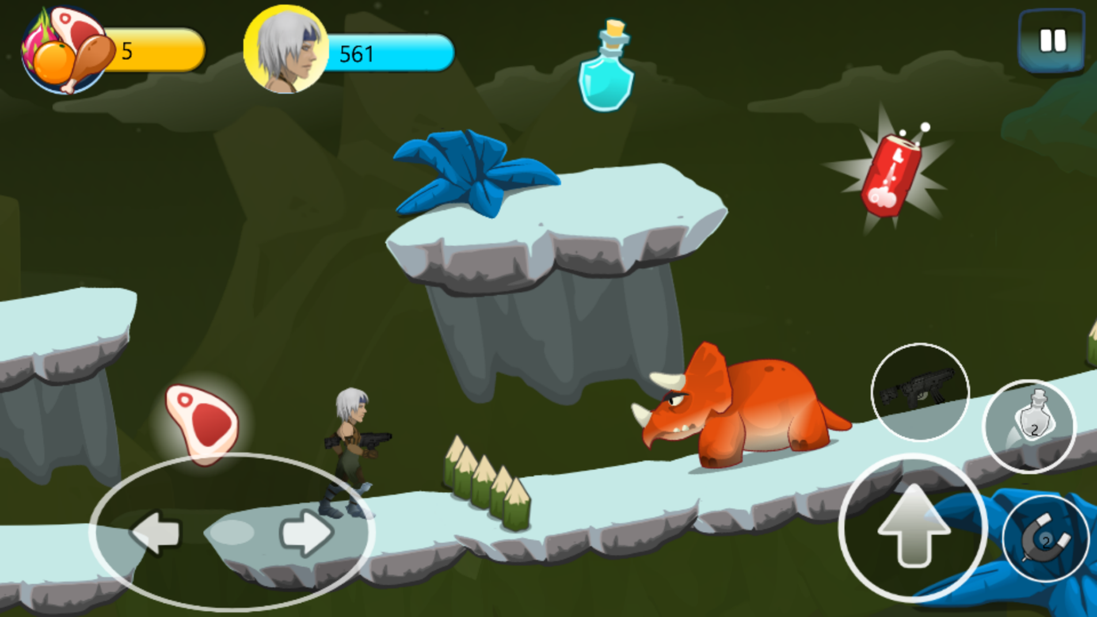 Dino vs man adventure battle fight and dodge