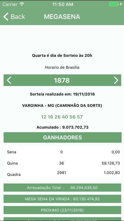 Resultados da Loteria