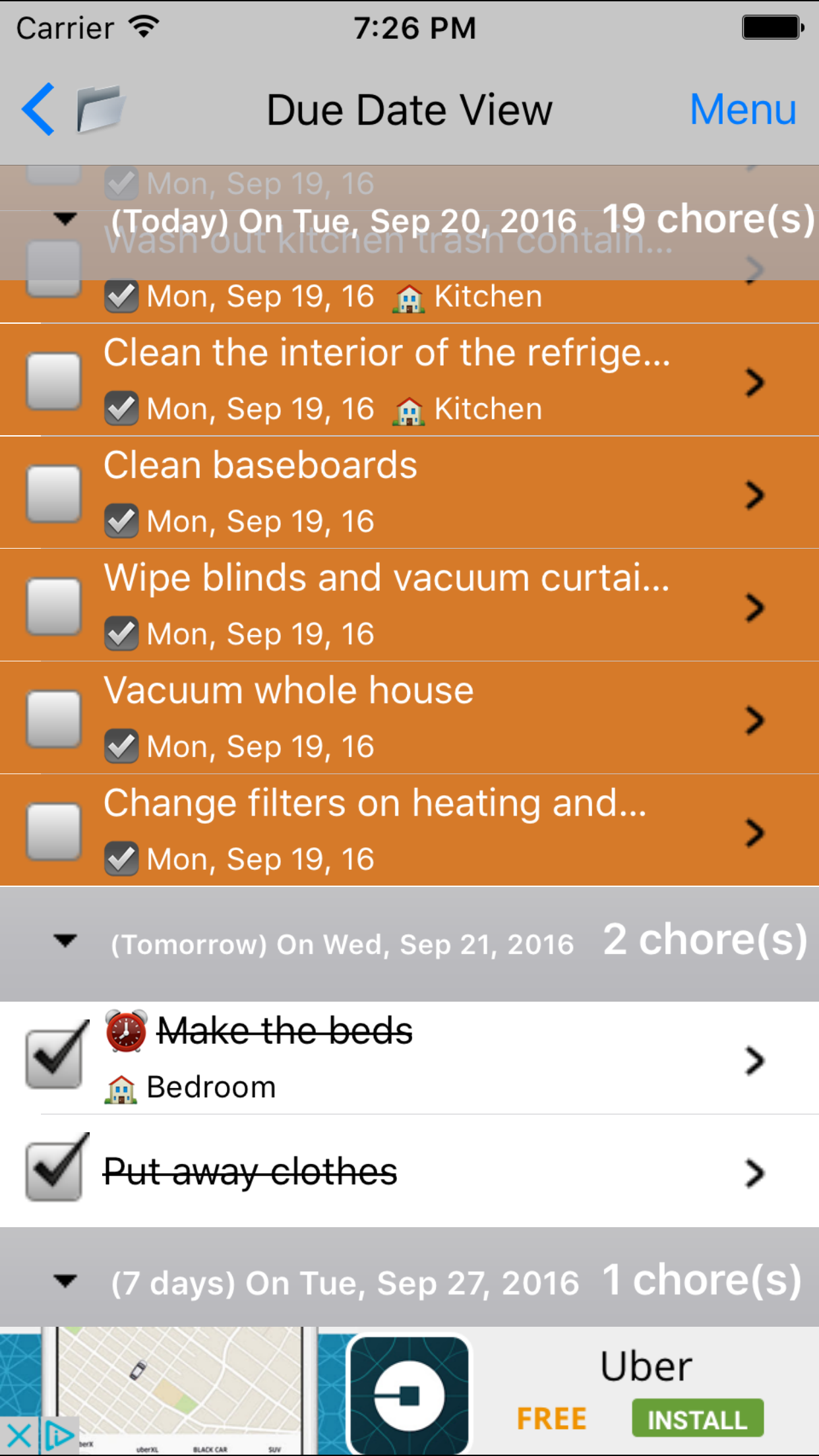 Chore Checklist