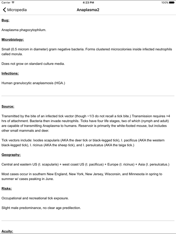 Micropedia iPad screenshot 3 - Medical app