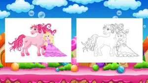 Pony Princess Fairy Coloring Book for Little Girls screenshot #3 for iPhone