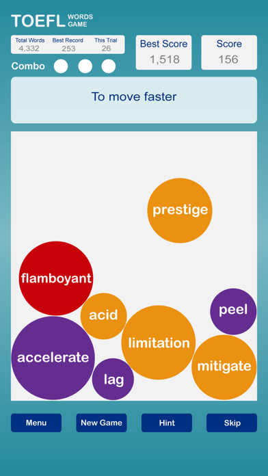 Screenshot #1 pour TOEFL Words Game