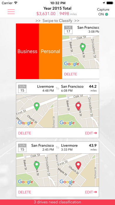 Mileage Logs Screenshot