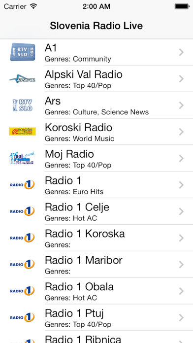 Screenshot #1 pour Slovenia Radio Live Player (Slovene or Slovenian / slovenski jezik or slovenščina / Slovenija)