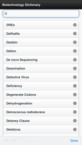 Biotechnology Dictionary Offline screenshot