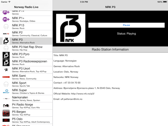 Norway Radio Live Player (Norge / Noreg / Norsk) iPad screenshot 4 - Entertainment app