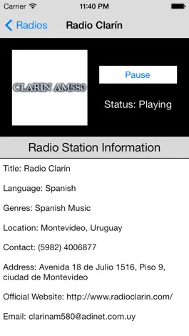 Game screenshot Uruguay Radio Live Player (Montevideo / Spanish / español) hack