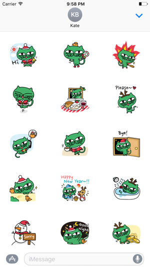 Greeny The Cat - Christmas stickers pack(圖3)-速報App