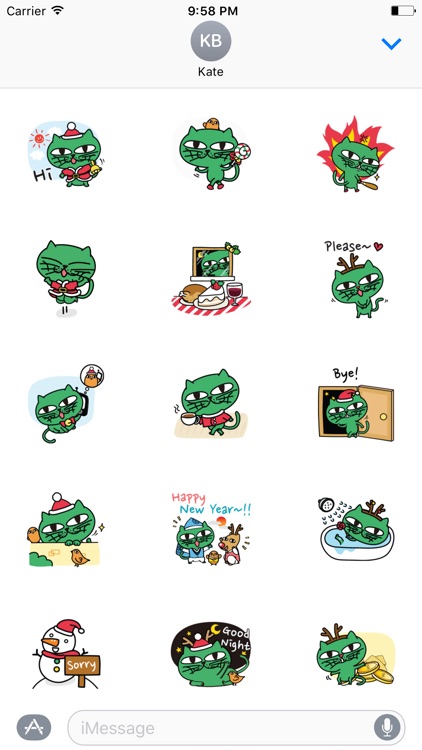 Greeny The Cat - Christmas stickers pack