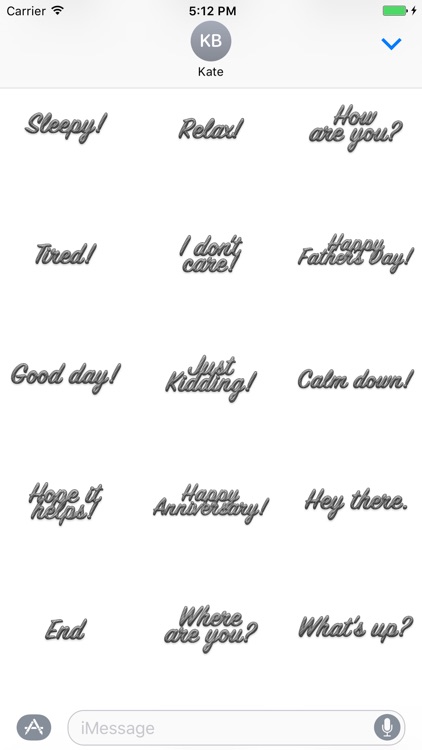 Expressions Grey Stripes Stickers for iMessage screenshot-3