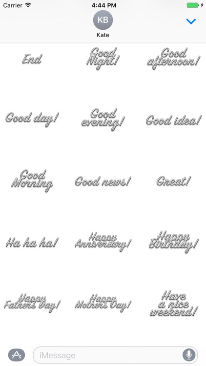 Expression White Stripes Stickers for iMessage