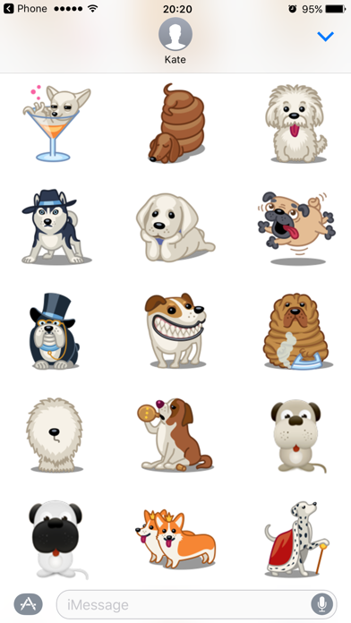Screenshot #3 pour Dog Stickers Animated Emoji Emoticons for iMessage